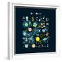 Vector Space Alphabet-Olga Utchenko-Framed Premium Giclee Print