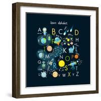 Vector Space Alphabet-Olga Utchenko-Framed Art Print