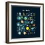 Vector Space Alphabet-Olga Utchenko-Framed Art Print