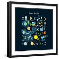 Vector Space Alphabet-Olga Utchenko-Framed Art Print