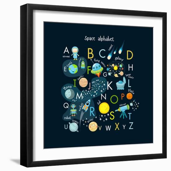 Vector Space Alphabet-Olga Utchenko-Framed Art Print