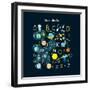 Vector Space Alphabet-Olga Utchenko-Framed Art Print