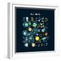 Vector Space Alphabet-Olga Utchenko-Framed Art Print