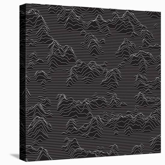 Vector Striped Background. Abstract Line Waves. Sound Wave Oscillation. Funky Curled Lines. Elegant-GarryKillian-Stretched Canvas
