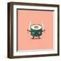 Vector Sushi Cartoon Character Illustration-Apple Art-Framed Art Print