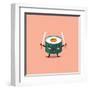 Vector Sushi Cartoon Character Illustration-Apple Art-Framed Art Print