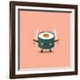 Vector Sushi Cartoon Character Illustration-Apple Art-Framed Art Print