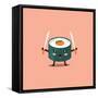 Vector Sushi Cartoon Character Illustration-Apple Art-Framed Stretched Canvas