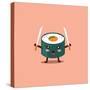 Vector Sushi Cartoon Character Illustration-Apple Art-Stretched Canvas
