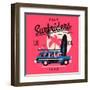 Vector T-Shirt Printable or Wall Art Graphics Design on California Easy Surf Riders with Typography-Mascha Tace-Framed Art Print
