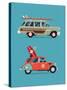 Vector Trendy Flat Design Recreational Vehicle Icons on Surf Travel with Old Classic Vintage Europe-Mascha Tace-Stretched Canvas