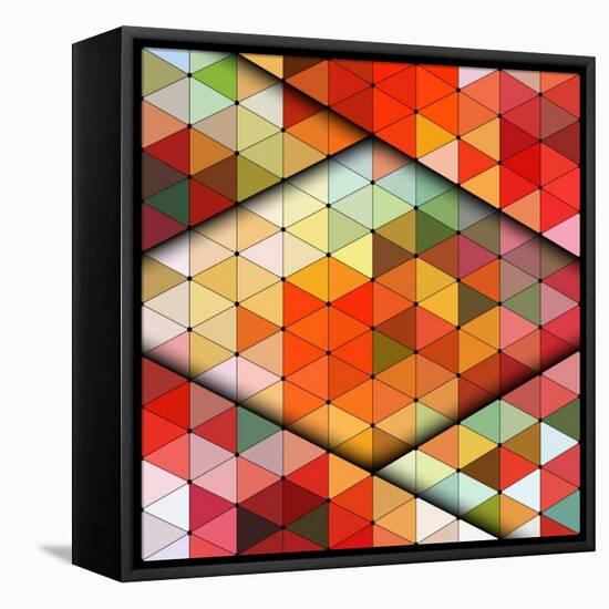 Vector Triangles Pattern-Maksim Krasnov-Framed Stretched Canvas