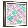 Vector Tropical Pattern with Exotic Leaves-rosapompelmo-Framed Art Print