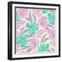 Vector Tropical Pattern with Exotic Leaves-rosapompelmo-Framed Art Print