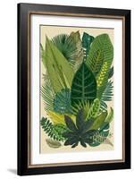 Vector Vintage Composition. Exotic Leaves. Botanical Classic Illustration.-Olga Korneeva-Framed Art Print