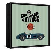 Vector Vintage Sport Racing Car-vector pro-Framed Stretched Canvas