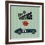 Vector Vintage Sport Racing Car-vector pro-Framed Art Print