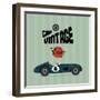 Vector Vintage Sport Racing Car-vector pro-Framed Art Print