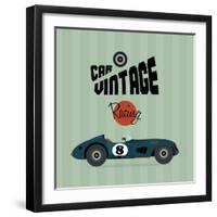 Vector Vintage Sport Racing Car-vector pro-Framed Art Print