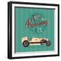 Vector Vintage Sport Racing Car-vector pro-Framed Premium Giclee Print