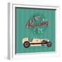 Vector Vintage Sport Racing Car-vector pro-Framed Premium Giclee Print