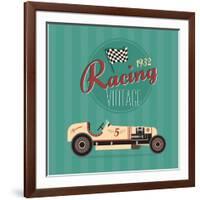 Vector Vintage Sport Racing Car-vector pro-Framed Art Print