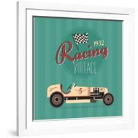 Vector Vintage Sport Racing Car-vector pro-Framed Art Print