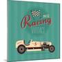 Vector Vintage Sport Racing Car-vector pro-Mounted Art Print