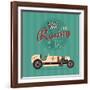 Vector Vintage Sport Racing Car-vector pro-Framed Art Print