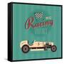 Vector Vintage Sport Racing Car-vector pro-Framed Stretched Canvas