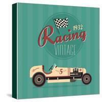 Vector Vintage Sport Racing Car-vector pro-Stretched Canvas