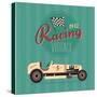 Vector Vintage Sport Racing Car-vector pro-Stretched Canvas