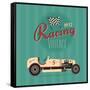 Vector Vintage Sport Racing Car-vector pro-Framed Stretched Canvas