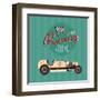 Vector Vintage Sport Racing Car-vector pro-Framed Art Print