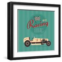 Vector Vintage Sport Racing Car-vector pro-Framed Art Print