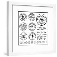 Vector Vintage Stamp and Icons. Create Your Own Retro Stamps, Labels and Badges.-vectorkat-Framed Art Print