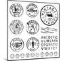 Vector Vintage Stamp and Icons. Create Your Own Retro Stamps, Labels and Badges.-vectorkat-Mounted Art Print