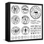 Vector Vintage Stamp and Icons. Create Your Own Retro Stamps, Labels and Badges.-vectorkat-Framed Stretched Canvas