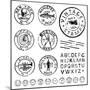 Vector Vintage Stamp and Icons. Create Your Own Retro Stamps, Labels and Badges.-vectorkat-Mounted Art Print