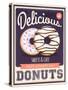 Vector Vintage Styled Donuts Poster-Marvid-Stretched Canvas