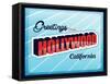 Vector Vintage Touristic Greeting Card Hollywood California-hugolacasse-Framed Stretched Canvas