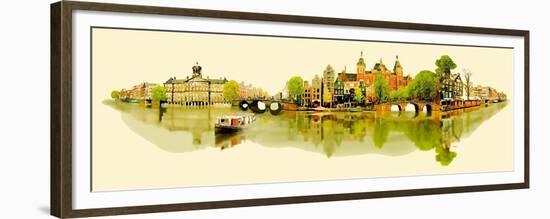 Vector Water Color Illustration Panoramic AMSTERDAM View-trentemoller-Framed Premium Giclee Print