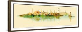 Vector Water Color Illustration Panoramic Istanbul View-trentemoller-Framed Premium Giclee Print