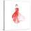 Vector Watercolor Fashion Catwalk Model Silhouette for Beauty Illustration-overkoffeined-Stretched Canvas