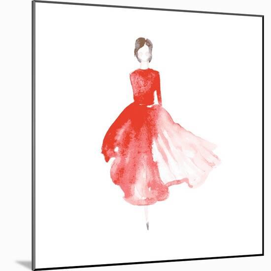 Vector Watercolor Fashion Catwalk Model Silhouette for Beauty Illustration-overkoffeined-Mounted Art Print