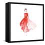 Vector Watercolor Fashion Catwalk Model Silhouette for Beauty Illustration-overkoffeined-Framed Stretched Canvas