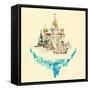 Vector Watercolor Moscow City Illustration-trentemoller-Framed Stretched Canvas