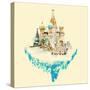 Vector Watercolor Moscow City Illustration-trentemoller-Stretched Canvas