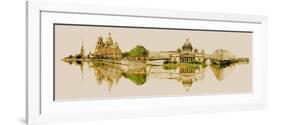 Vector Watercolor Panoramic Saint Petersburg Illustration-trentemoller-Framed Art Print