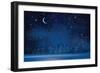 Vector Winter Wonderland Night Background.-rvika-Framed Art Print